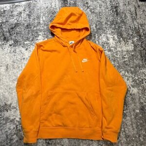 Nike Sportswear Club Fleece Hoodie Orange Mens Small Pullover BV2654-833